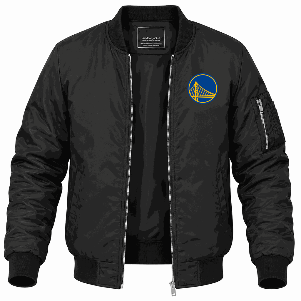 Men's Golden State Warriors Lightweight Bomber Jacket - Black