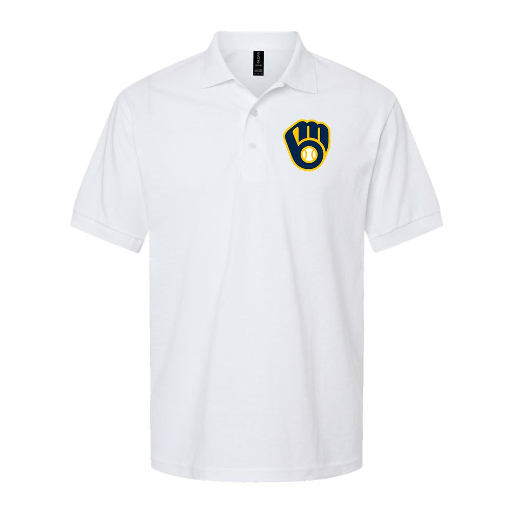Men's Milwaukee Brewers Dry Blend Polo - White