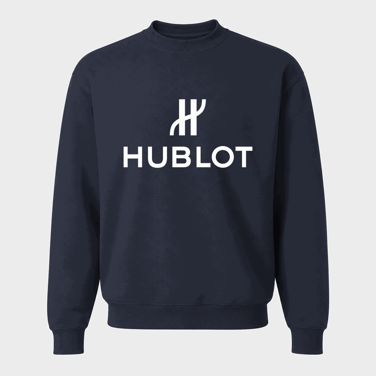 Men's Hublot White Logo Crewneck Sweatshirt - Navy