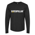 Men's Caterpillar-Logo White Long sleeves Cotton Blend T-Shirt - Black