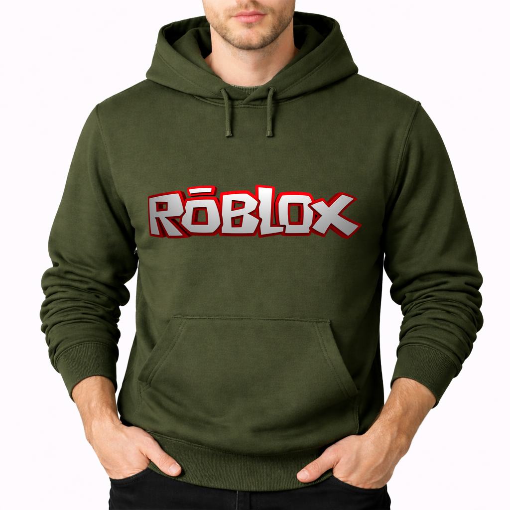 Men's Roblox Pullover Hoodie - Army Green