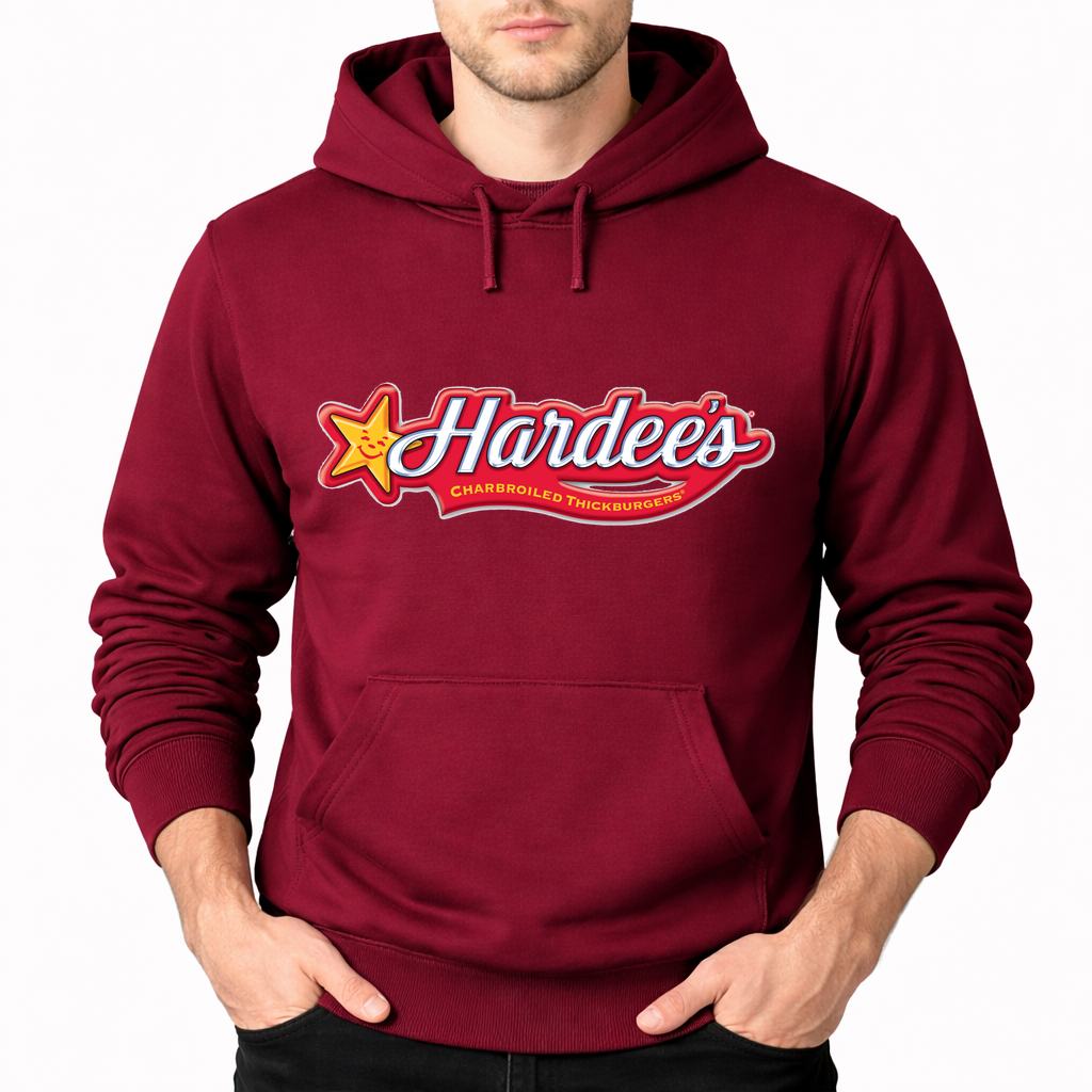 Men's Hardee's Pullover Hoodie - Burgundy