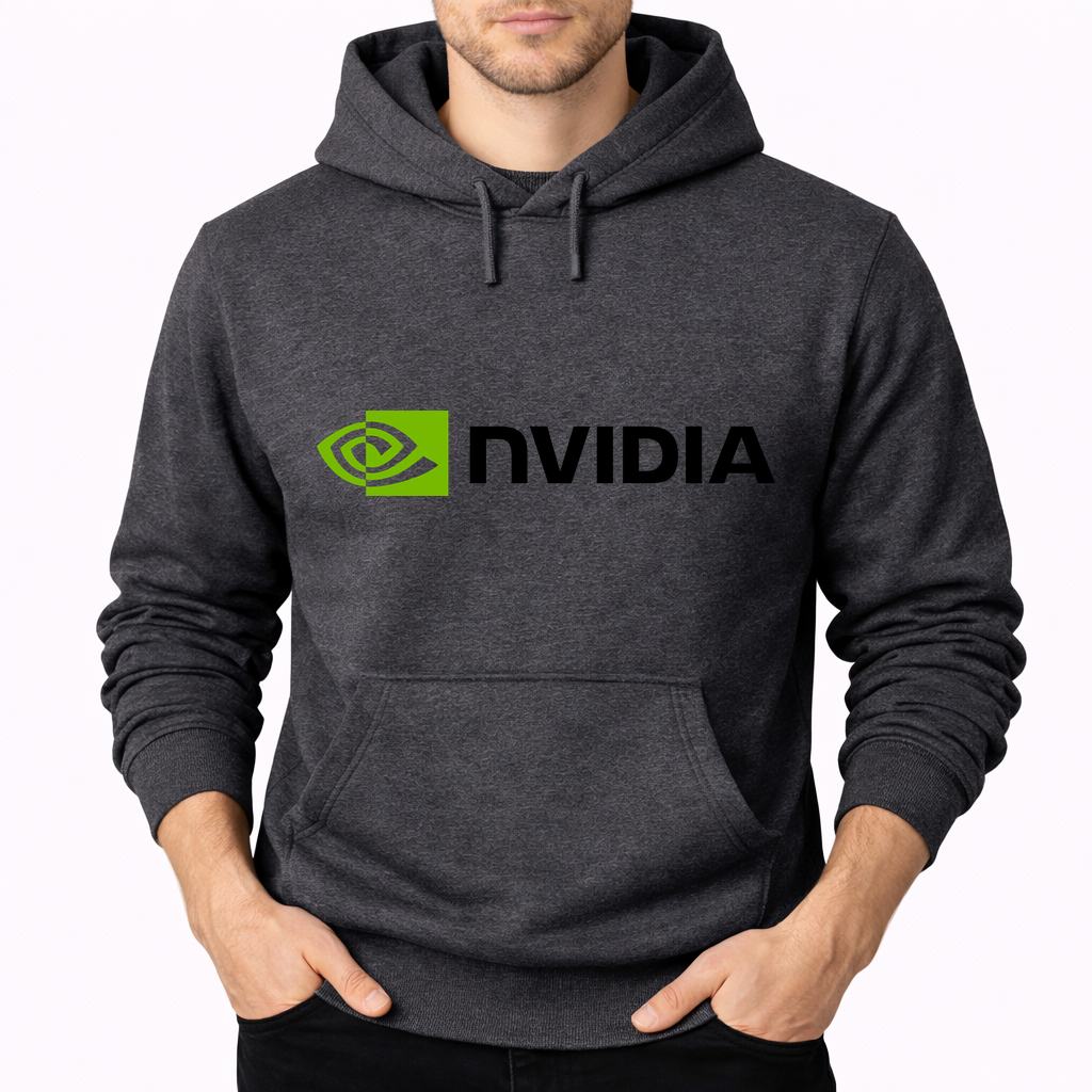 Men's Nvidia Pullover Hoodie - Charcoal