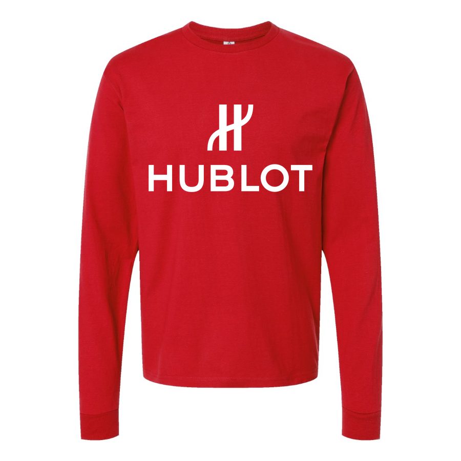 Men's Hublot logo White Long sleeves Cotton Blend T-Shirt - Red