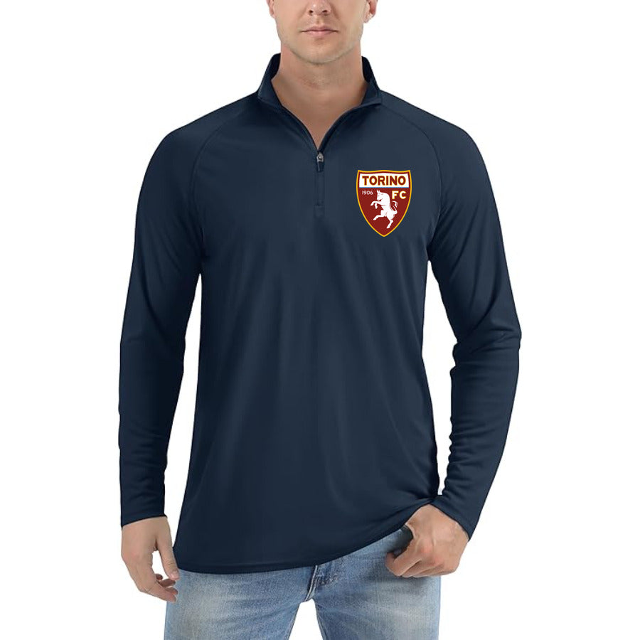 Torino Soccer Logo quarter-zip athletic shirt in Navy