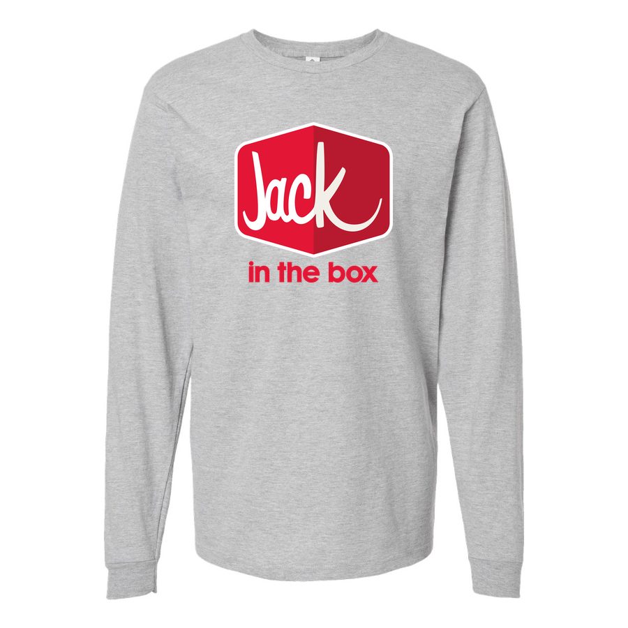 Men's Jack in the Box Long sleeves Cotton Blend T-Shirt - Gray