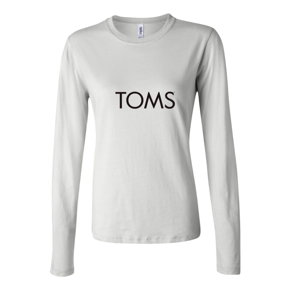 Women's Toms Logo 1536x864 Long Sleeve T-Shirt - White