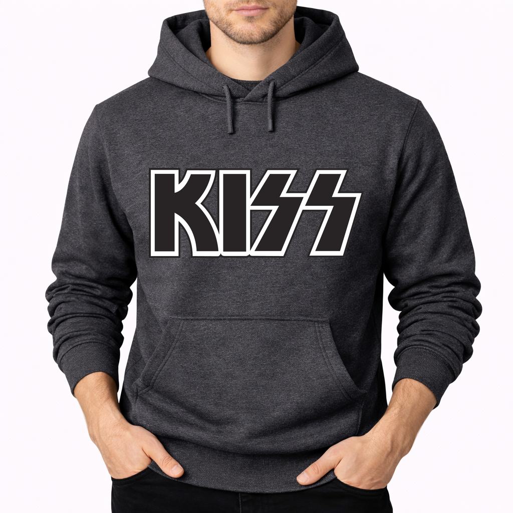 Men's KISS Pullover Hoodie - Charcoal