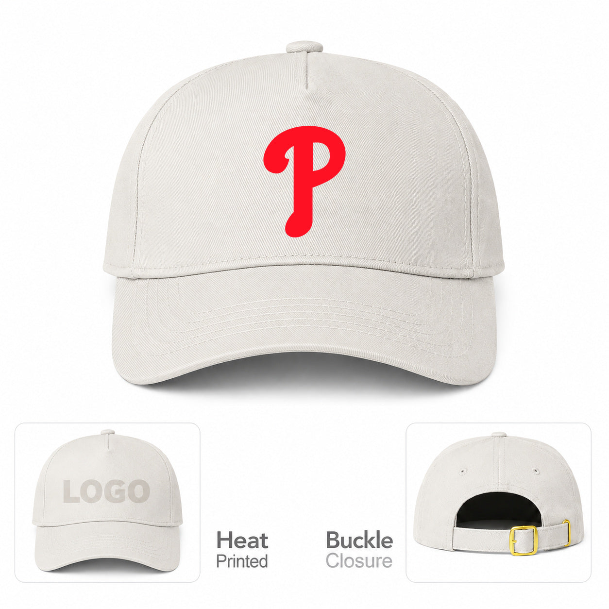 MLB Philadelphia Phillies Baseball Cap Hat - Beige