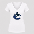 Women's Vancouver Canucks V Neck T-Shirt in white