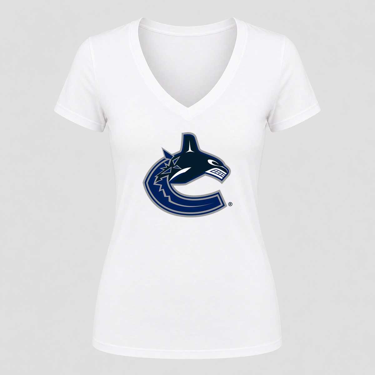Women's Vancouver Canucks V Neck T-Shirt in white