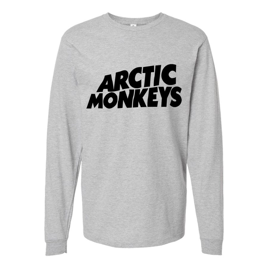 Men's Arctic-Monkeys-Logo Long sleeves Cotton Blend T-Shirt - Gray