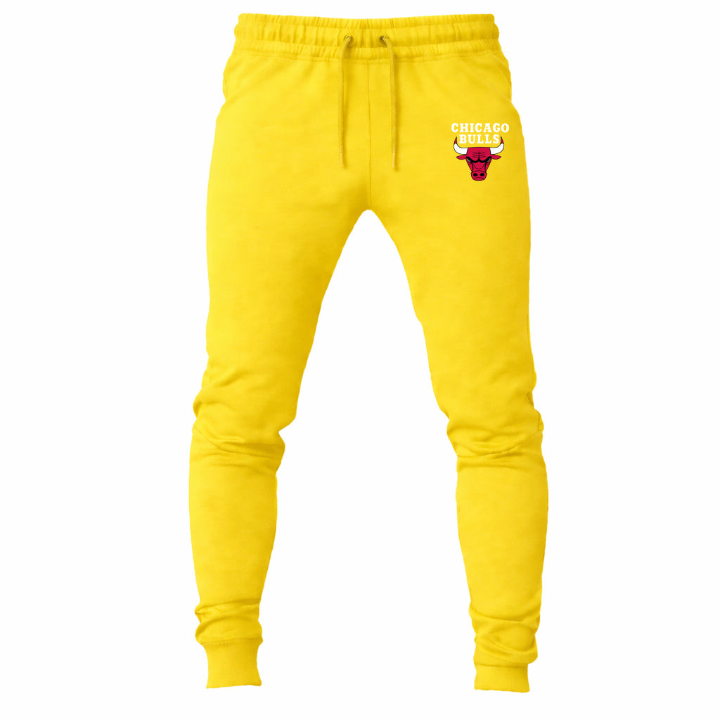 Chicago Bulls White joggers sweatpants - Yellow