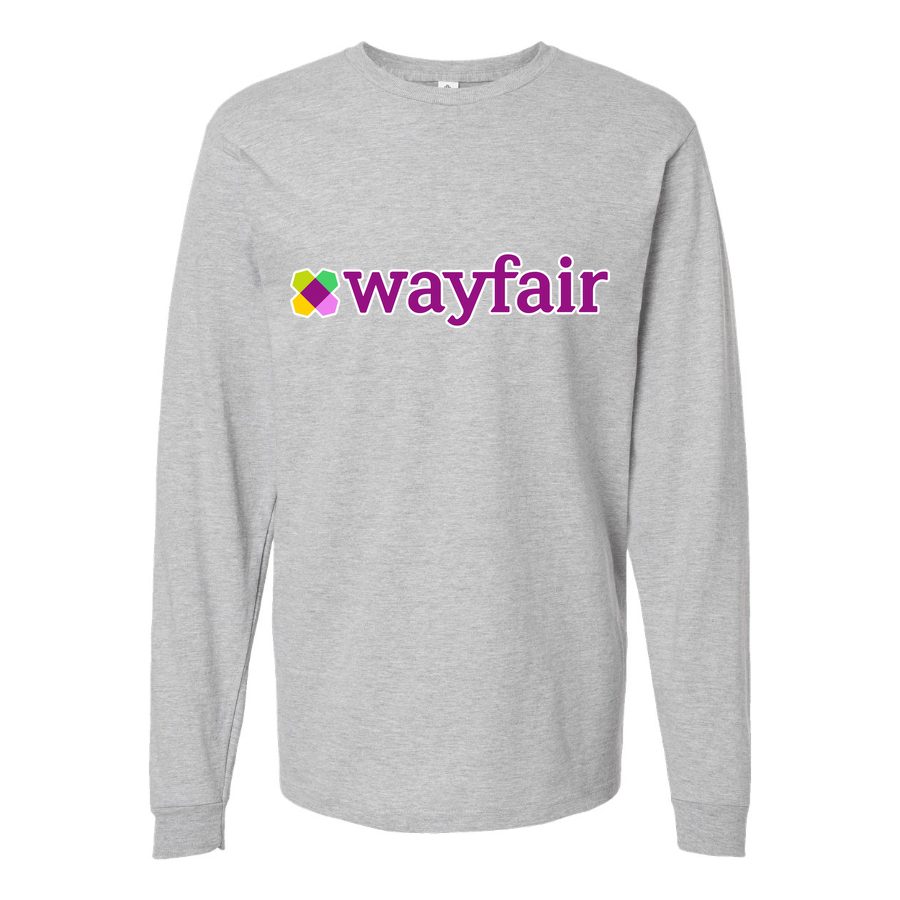 Men's Wayfair Logo Long sleeves Cotton Blend T-Shirt - Gray