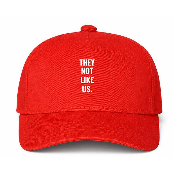 They Not Like Us Logo Red Dad Baseball Cap Hat