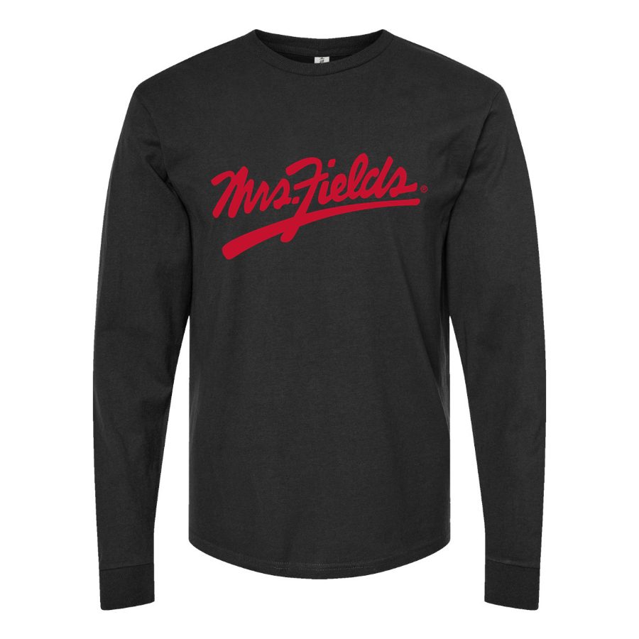 Men's Logo-Mrs.-Fields-1536x864 Long sleeves Cotton Blend T-Shirt - Black