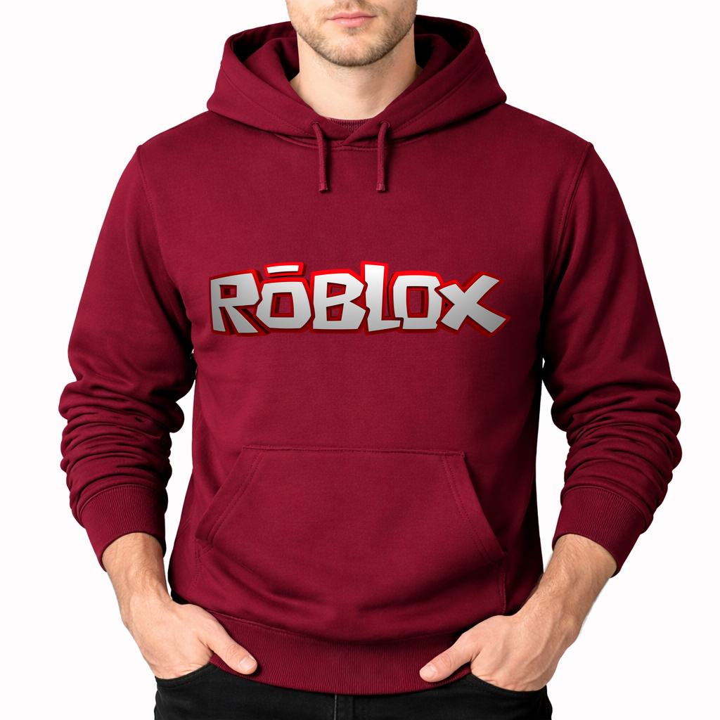 Men's Roblox Pullover Hoodie - Burgundy