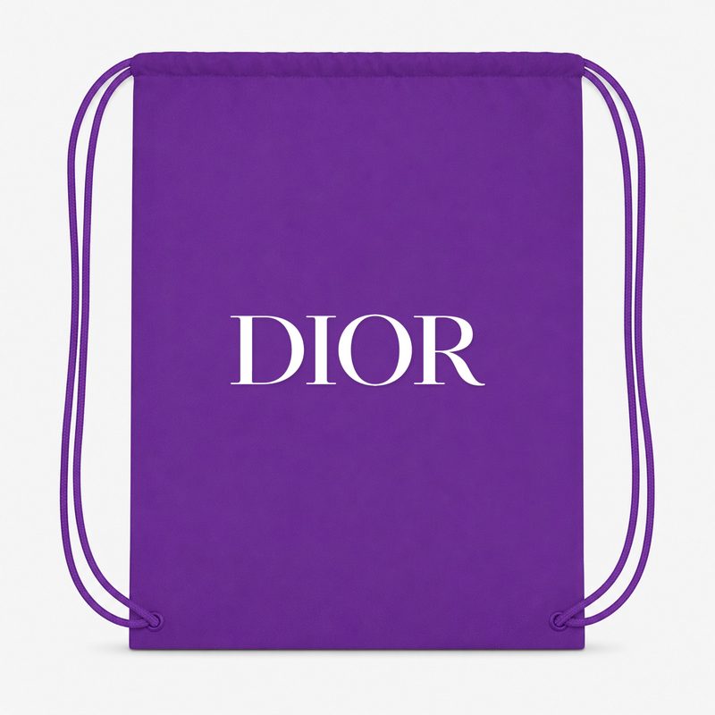 Dior White Drawstring Bag - Purple