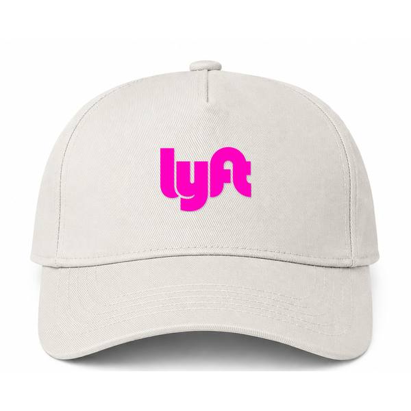 Lyft Pink Logo Beige Dad Baseball Cap Hat
