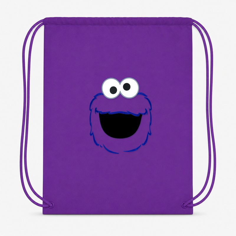 Cookie Monster Drawstring Bag - Purple