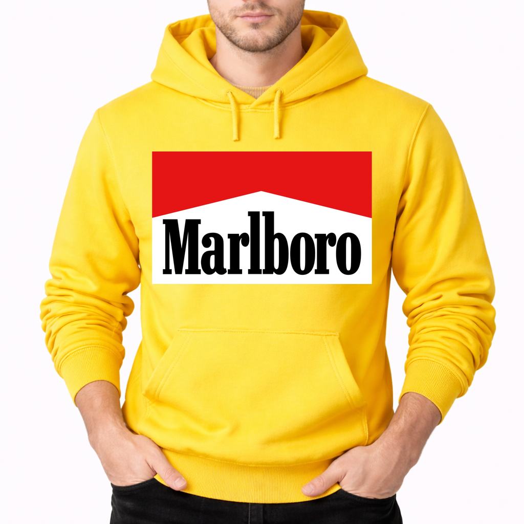 Men's Marlboro Pullover Hoodie - Yellow