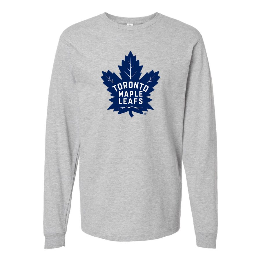 Men's Toronto Maple Leafs Long sleeves Cotton Blend T-Shirt - Gray
