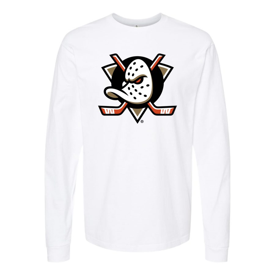 Men's Anaheim Ducks Long sleeves Cotton Blend T-Shirt - White