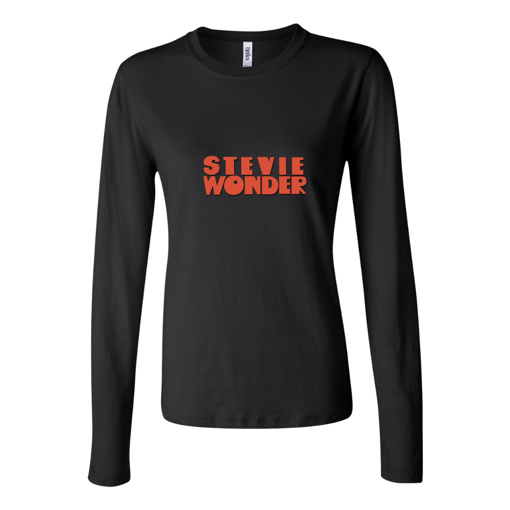 Women's Stevie Wonder Long Sleeve T-Shirt - Black