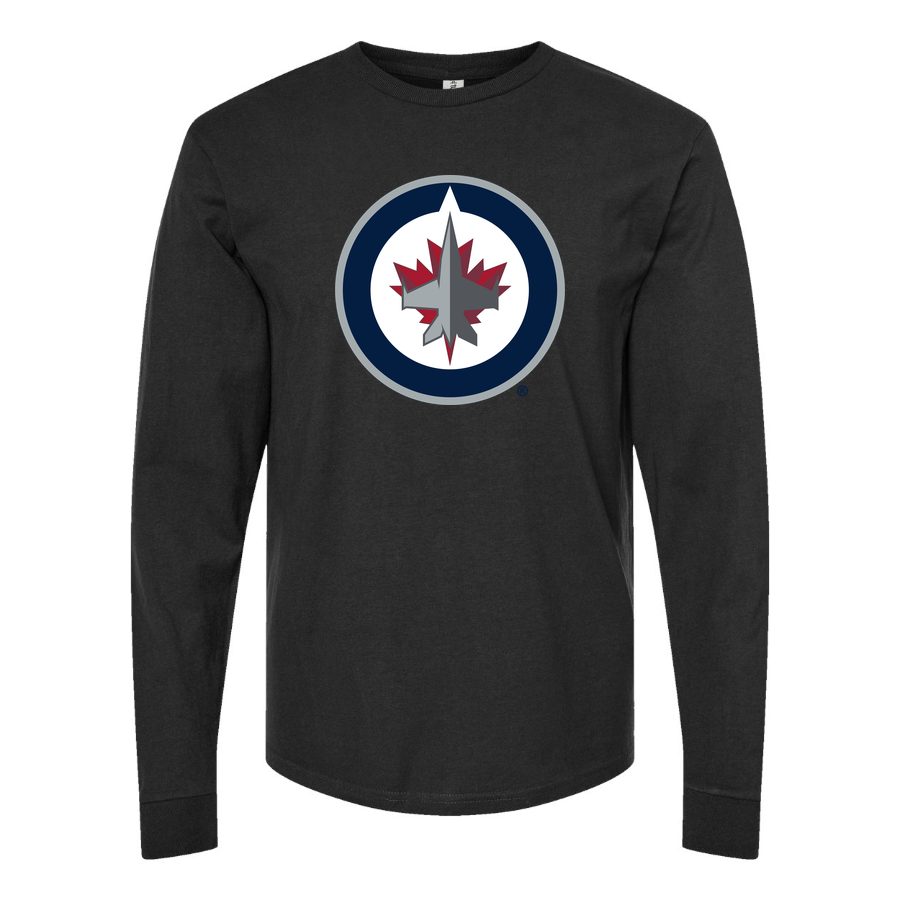 Men's Winnipeg Jets Long sleeves Cotton Blend T-Shirt - Black