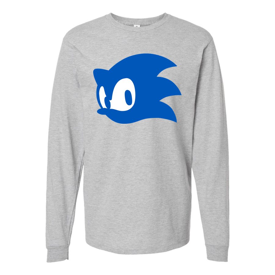 Men's Sonic Long sleeves Cotton Blend T-Shirt - Gray