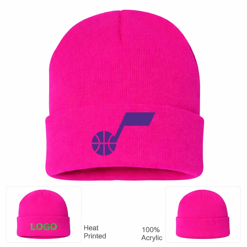 Utah Jazz Hot Pink Beanie Hat