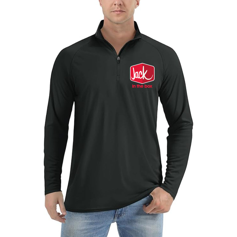 Jack in the Box quarter-zip athletic shirt in Black