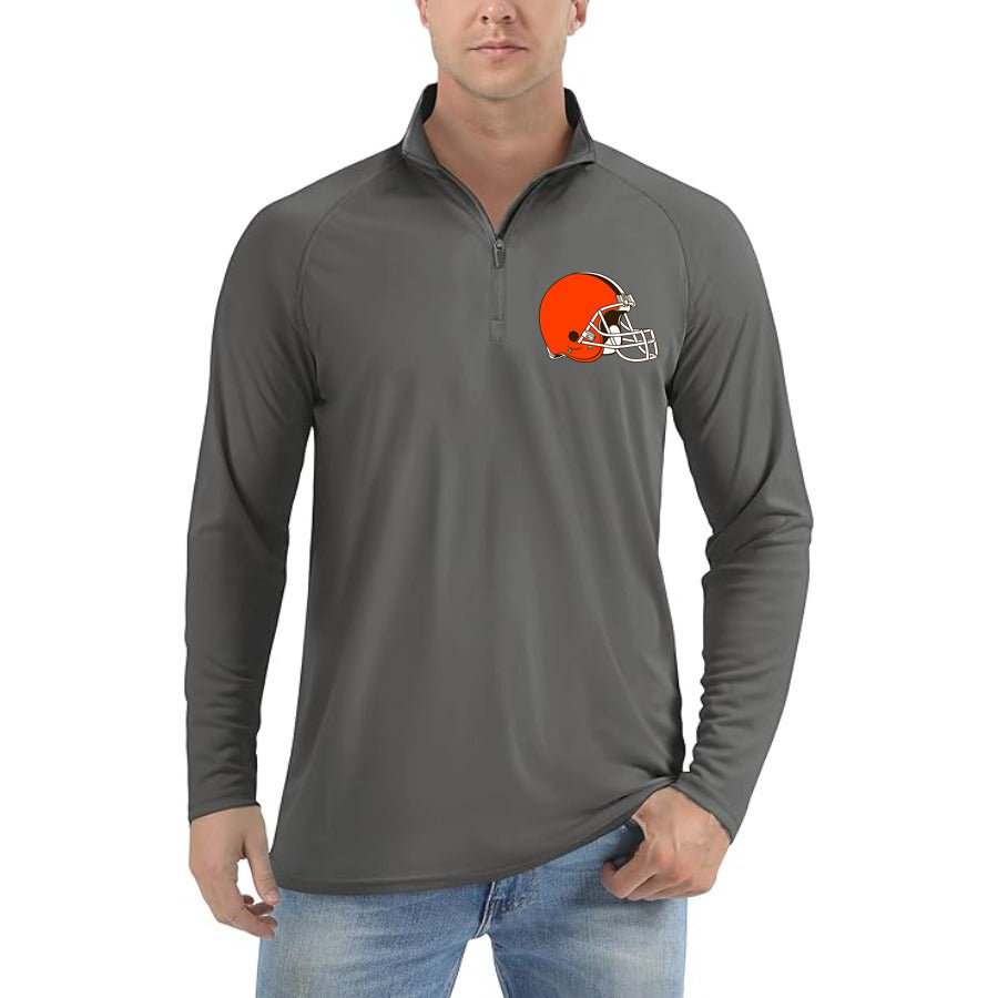 Cleveland Browns quarter-zip athletic shirt in Dark Gray