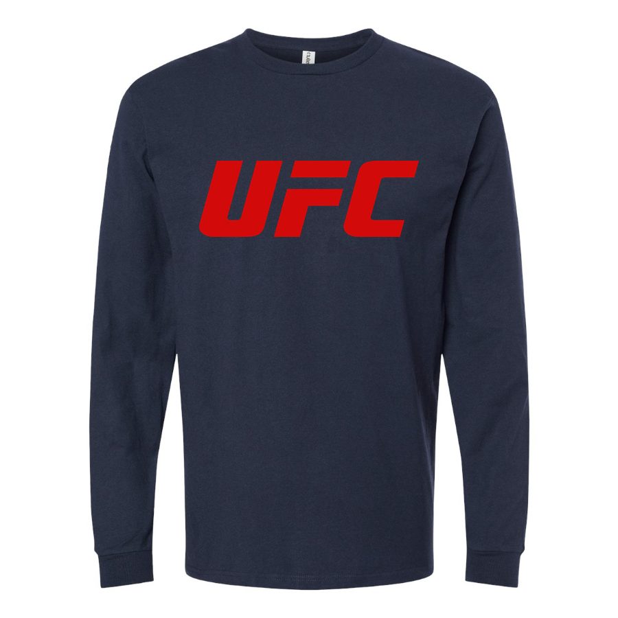 Men's UFC Logo Long sleeves Cotton Blend T-Shirt - Navy