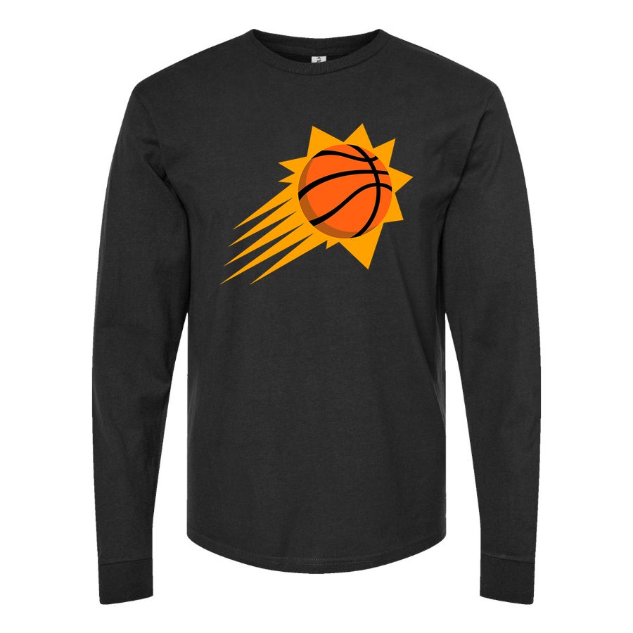 Men's Phoenix Suns Long sleeves Cotton Blend T-Shirt - Black