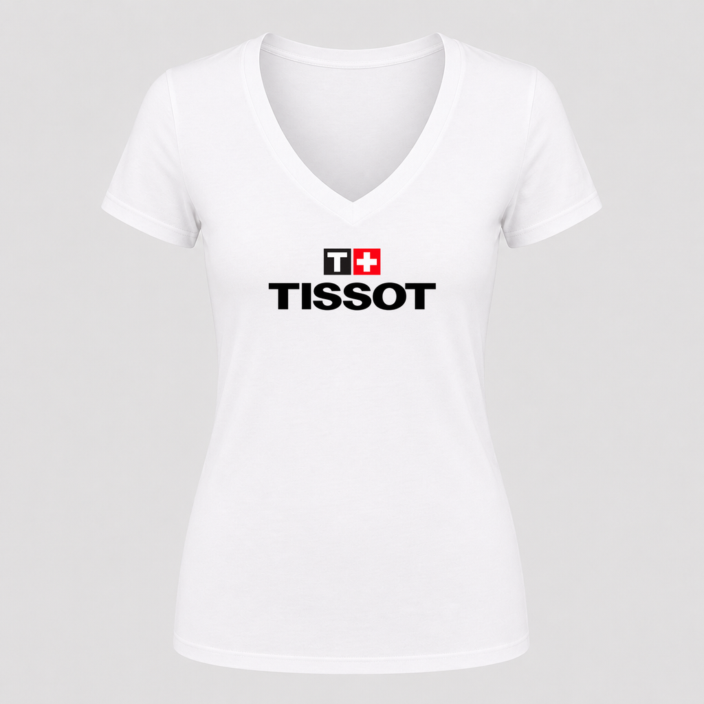 Women's Tissot V Neck T-Shirt in white