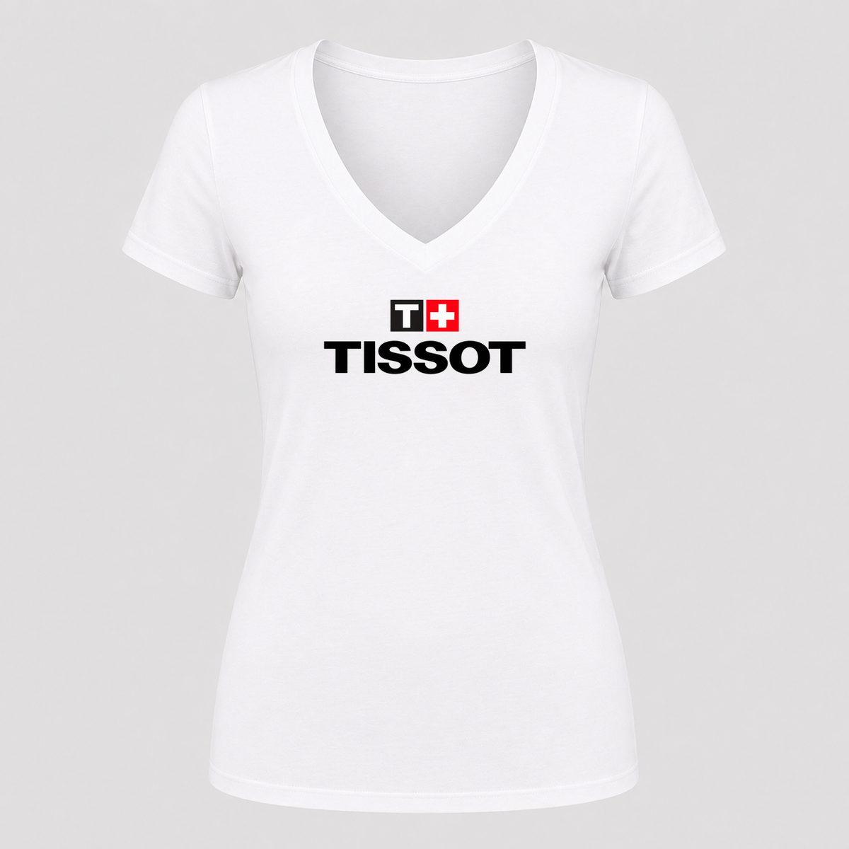 Women's Tissot V Neck T-Shirt in white