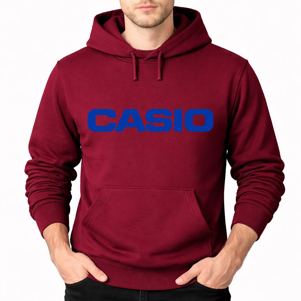 Men's Casio Pullover Hoodie - Burgundy