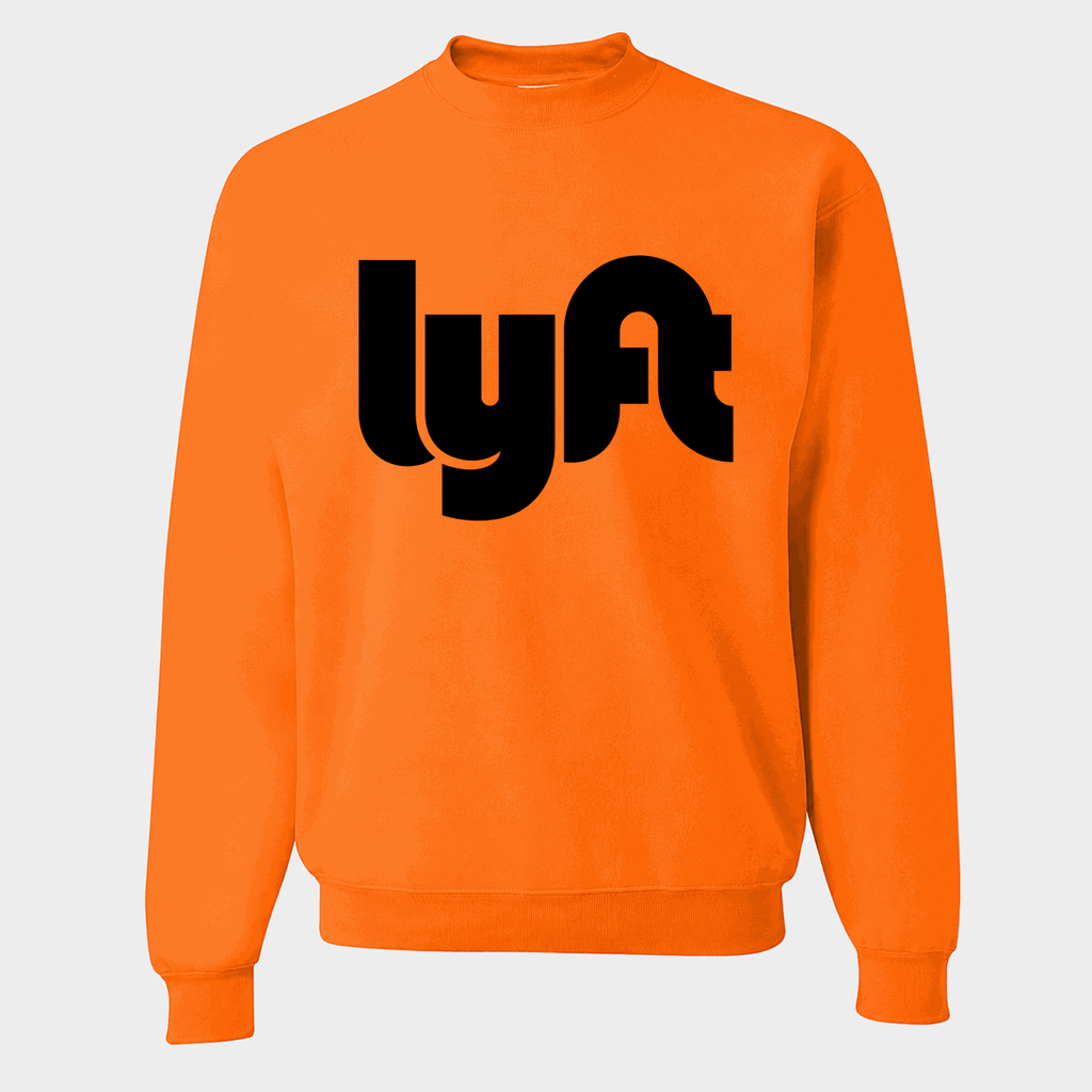 Men's Lyft Black Logo Crewneck Sweatshirt - Orange