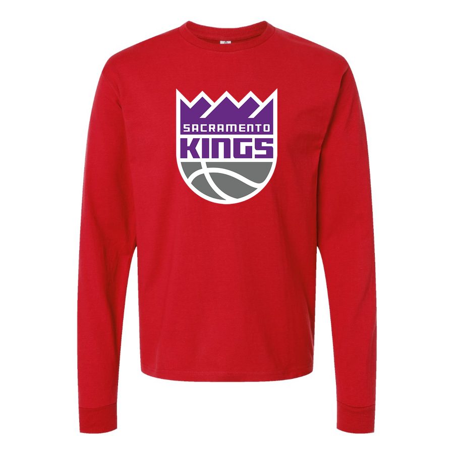 Men's Sacramento Kings Long sleeves Cotton Blend T-Shirt - Red