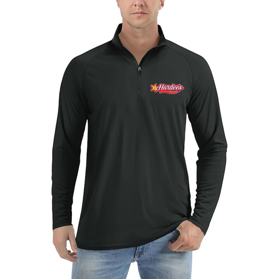 Hardees Logo 2006 quarter-zip athletic shirt in Black