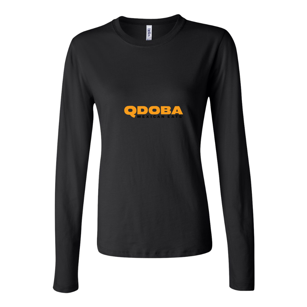 Women's Logo Qdoba 1536x864 Long Sleeve T-Shirt - Black