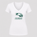 Women's Wagner Seahawks V Neck T-Shirt in white