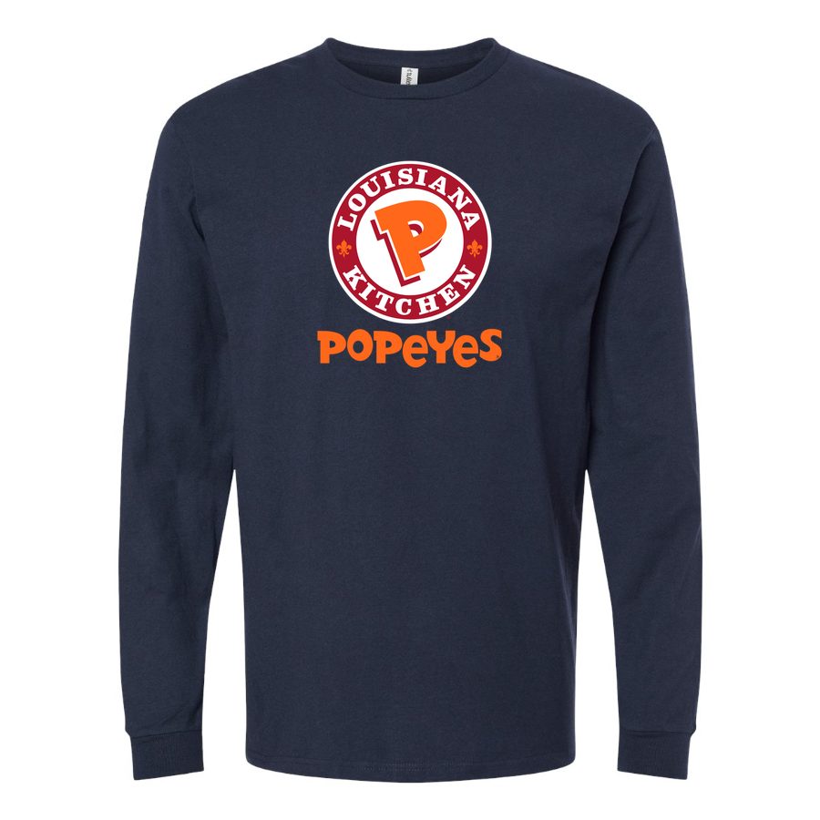 Men's Popeyes Louisiana Kitchen Long sleeves Cotton Blend T-Shirt - Navy