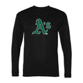 Men's Oakland Athletics Polyester Long Sleeve T-Shirt - Black