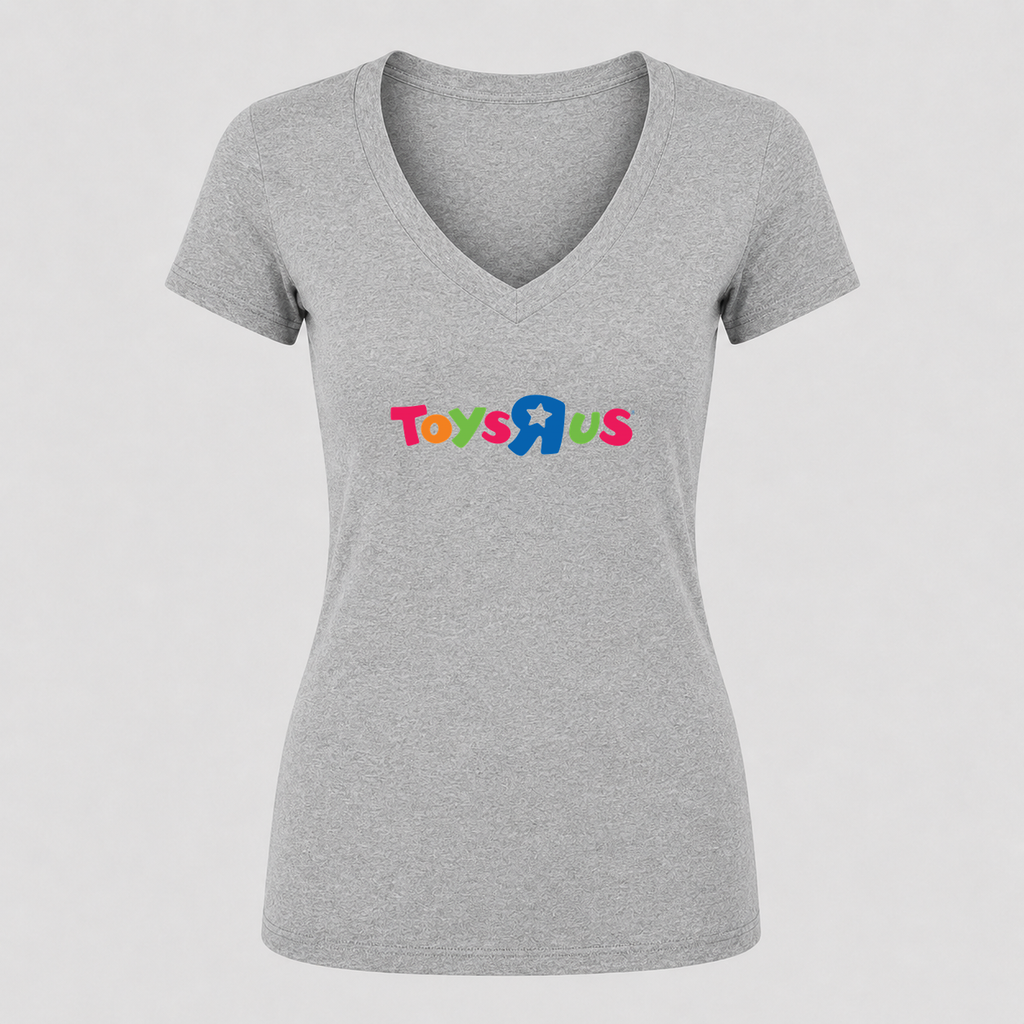 Women's Toys R Us V Neck T-Shirt in gray