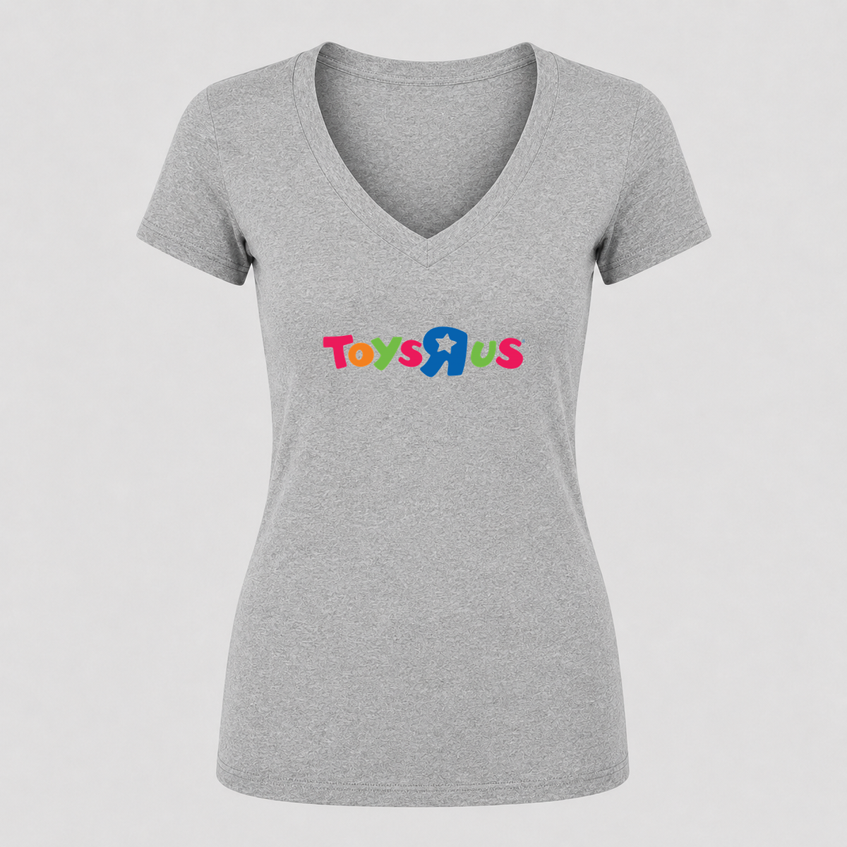 Women's Toys R Us V Neck T-Shirt in gray