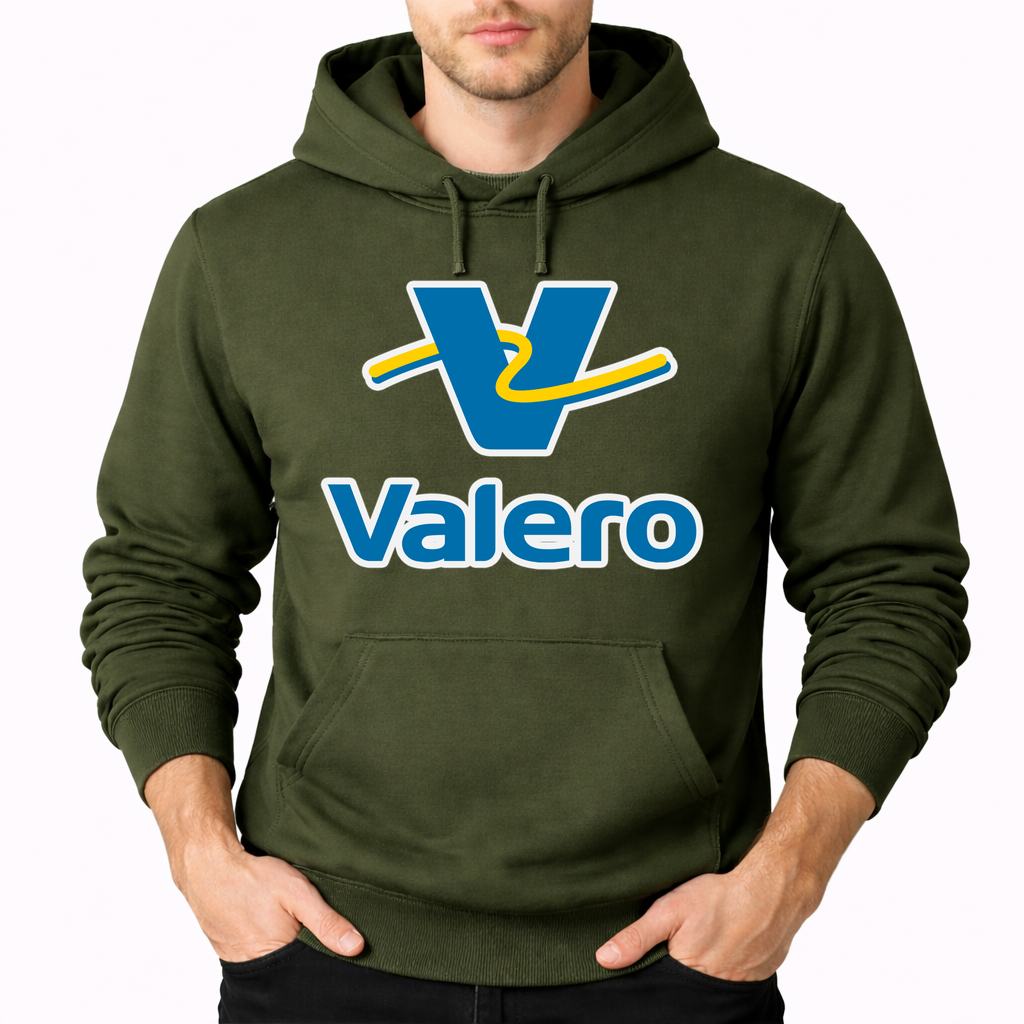 Men's Valero Gas Station Pullover Hoodie - Army Green