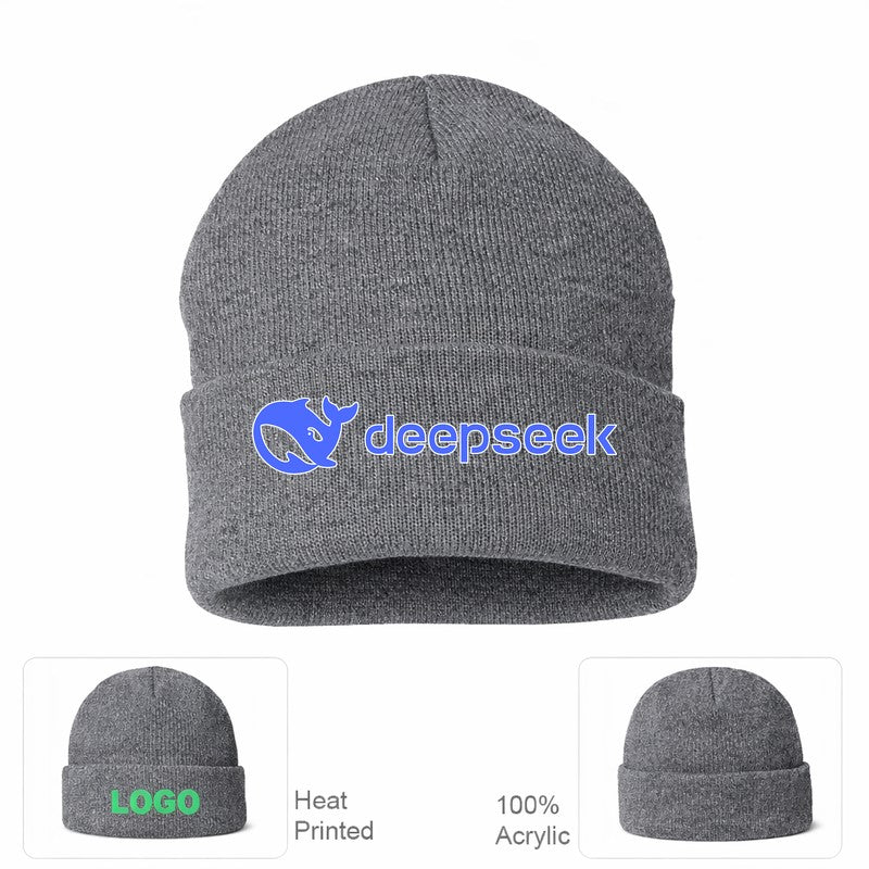 DeepSeek Grey Beanie Hat