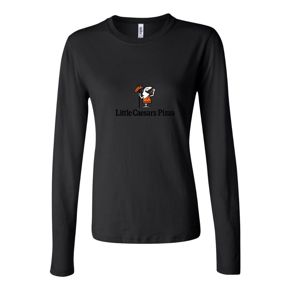 Women's Logo Little Caesars 1536x864 Long Sleeve T-Shirt - Black